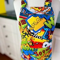 Comic Book Patterned Toddler's Apron