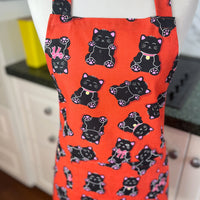 This Bold Red Cat Apron is Perfect for Your Favourite Petite Adult or Teen Cook