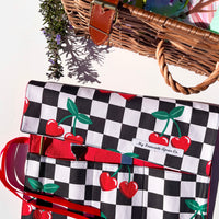 Cherry Cutlery, Make-Up or Craft Roll - Perfect for Camping, Shopping, Travelling