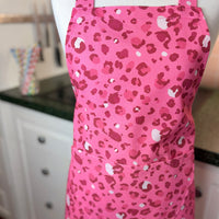 Hot Pink Leopard Print Has This Teen or Petite Adult Apron Standout from the Crowd