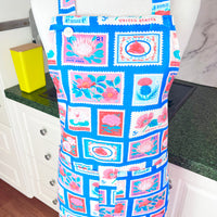 Lots of Vintage Stamps Make This Apron a Retro Delight