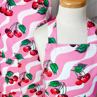 Two Cheery Cherry Aprons for Your Favourite Toddler and Adult Foodie
