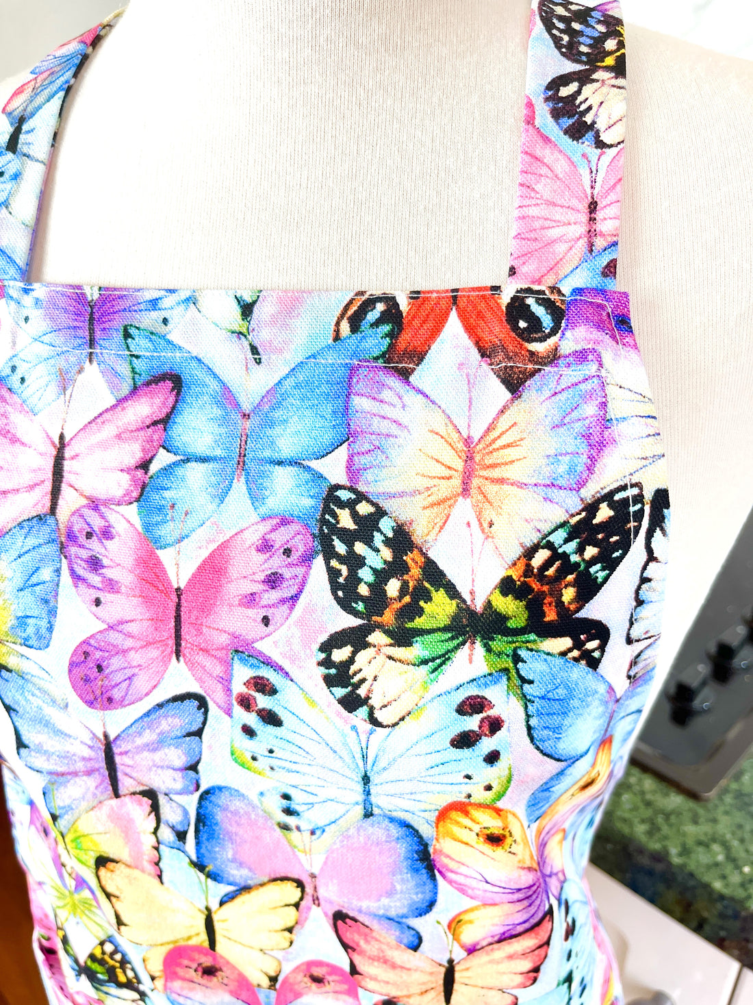 Beautiful Butterfly Patterned Teen or Petite Adult Sized Apron