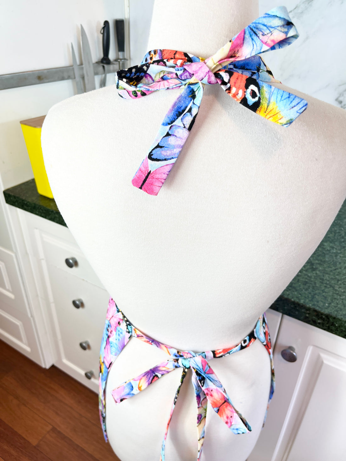 Beautiful Butterfly Patterned Teen or Petite Adult Sized Apron