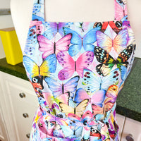 Beautiful Butterfly Patterned Teen or Petite Adult Sized Apron