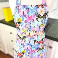 Beautiful Butterfly Patterned Teen or Petite Adult Sized Apron