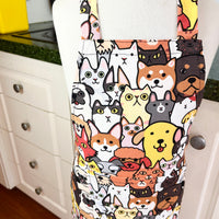 Toddler Sized Apron Covered with Fabulous Cats and Dogs