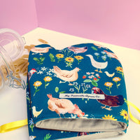 Chickens and Ducks, Strawberries and Flowers All Over these Gorgeous Oven Mitts