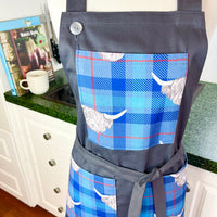 Highland Cows Make this Grey Apron Stand Out this Father's Day