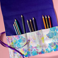A Gorgeous Mermaid Print Roll - Perfect for Cutlery, Brushes, Pencils or Craft Supplies