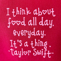 A Beautiful Dark Pink Apron with a Taylor Swift Twist