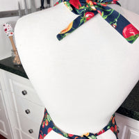 A Bold, Blue, Tomato Covered Apron - Ideal for Any Teen on Petite Adult Foodie