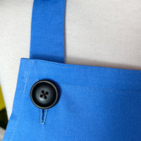 Beautiful Blue Apron with Fabulous Floral Pockets