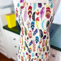 This Adult Sized Apron has a Fabulous Feather Pattern