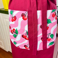 Cheery Cherry Pockets Bring Out the Fun Nature of This Bold Apron