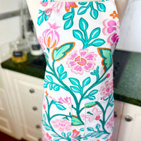 Teal and Pink Swirls Make this Adult Sized Apron an absolute Beauty