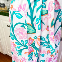 Teal and Pink Swirls Make this Adult Sized Apron an absolute Beauty