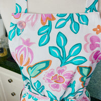 Teal and Pink Swirls Make this Adult Sized Apron an absolute Beauty