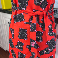 This Bold Red Cat Apron is Perfect for Your Favourite Petite Adult or Teen Cook