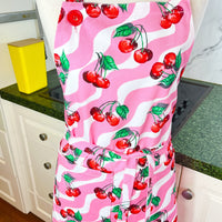 Retro Cherry Apron Perfect for Any Funky Foodie