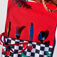 Cherry Cutlery, Make-Up or Craft Roll - Perfect for Camping, Shopping, Travelling