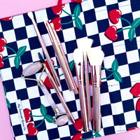 Cherry Cutlery, Make-Up or Craft Roll - Perfect for Camping, Shopping, Travelling