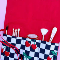 Cherry Cutlery, Make-Up or Craft Roll - Perfect for Camping, Shopping, Travelling