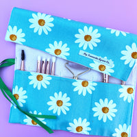 Green Daisy Cutlery, Make-Up or Craft Roll