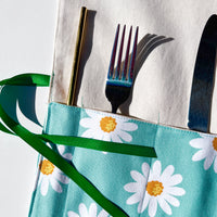 Green Daisy Cutlery, Make-Up or Craft Roll