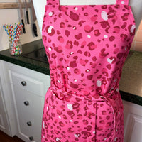 Hot Pink Leopard Print Has This Teen or Petite Adult Apron Standout from the Crowd