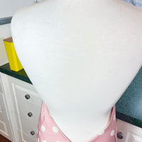 This Dusky Pink Apron is Adorned with Bold Beige Polka Dots