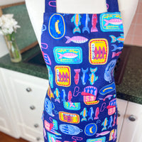 Mediterranean Inspired Teen or Petite Adult Sized Apron