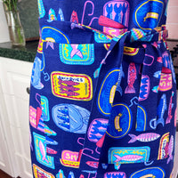 Mediterranean Inspired Teen or Petite Adult Sized Apron