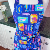 Mediterranean Inspired Teen or Petite Adult Sized Apron