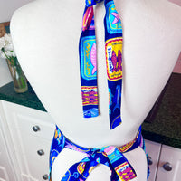 Mediterranean Inspired Teen or Petite Adult Sized Apron