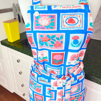 Lots of Vintage Stamps Make This Apron a Retro Delight