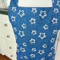A Denim Blue and Starry Apron for Your Favourite School Aged Kiddo