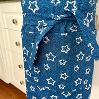 A Denim Blue and Starry Apron for Your Favourite School Aged Kiddo