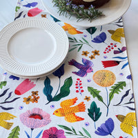 This Beautiful Table Runner has a Scandinavian Style