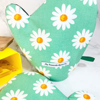 White and Green Daisy, Set of Two Oven Mitts