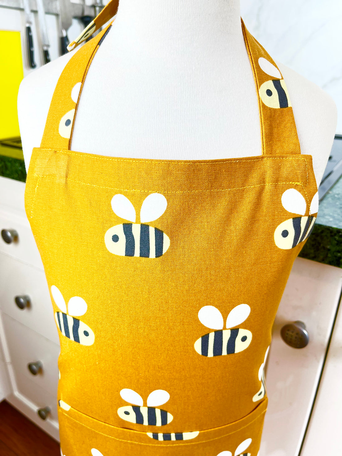 Beautiful Big Bee Apron for a School Aged Child