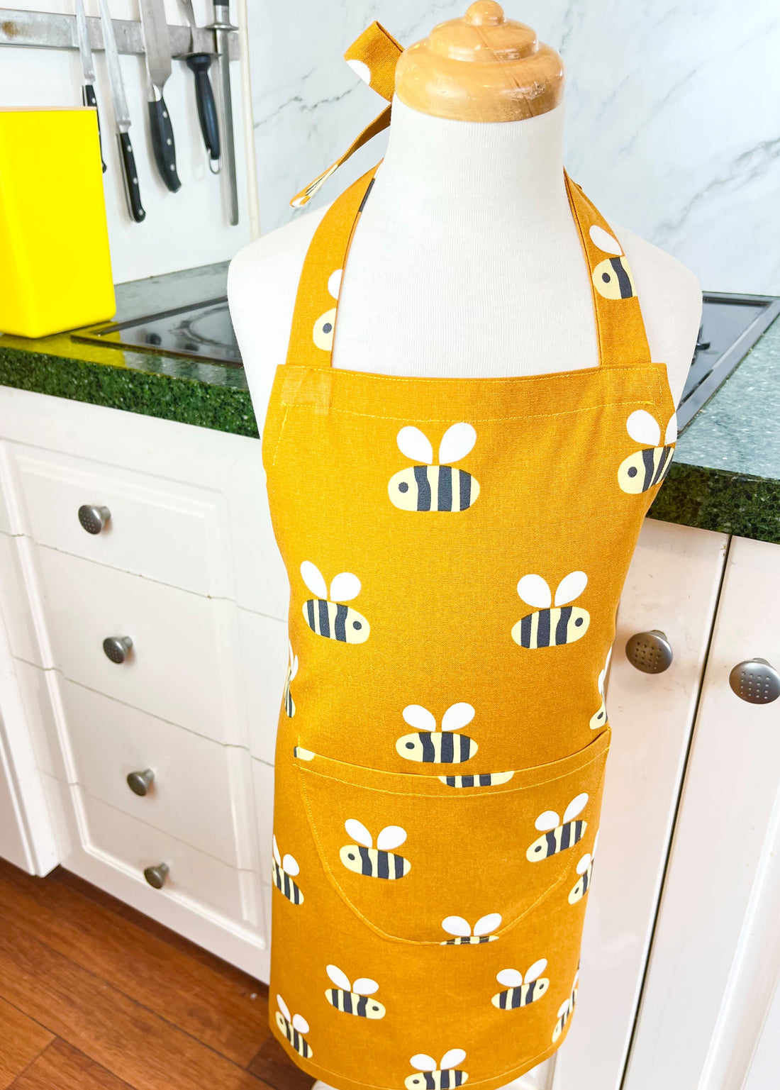 Beautiful Big Bee Apron for a School Aged Child