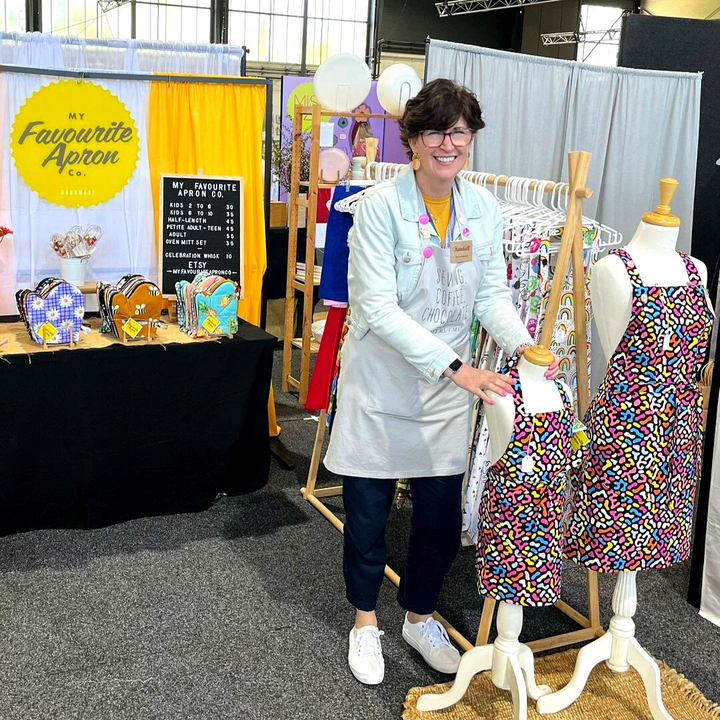 Kendall Fayle at her My Favourite Apron Co Maker Stall at Handmade Canberra