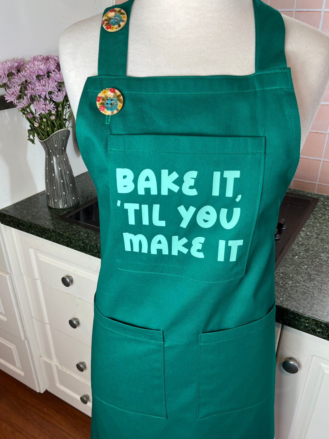 Bake It 'til You Make It on This Gorgeous Green Apron!