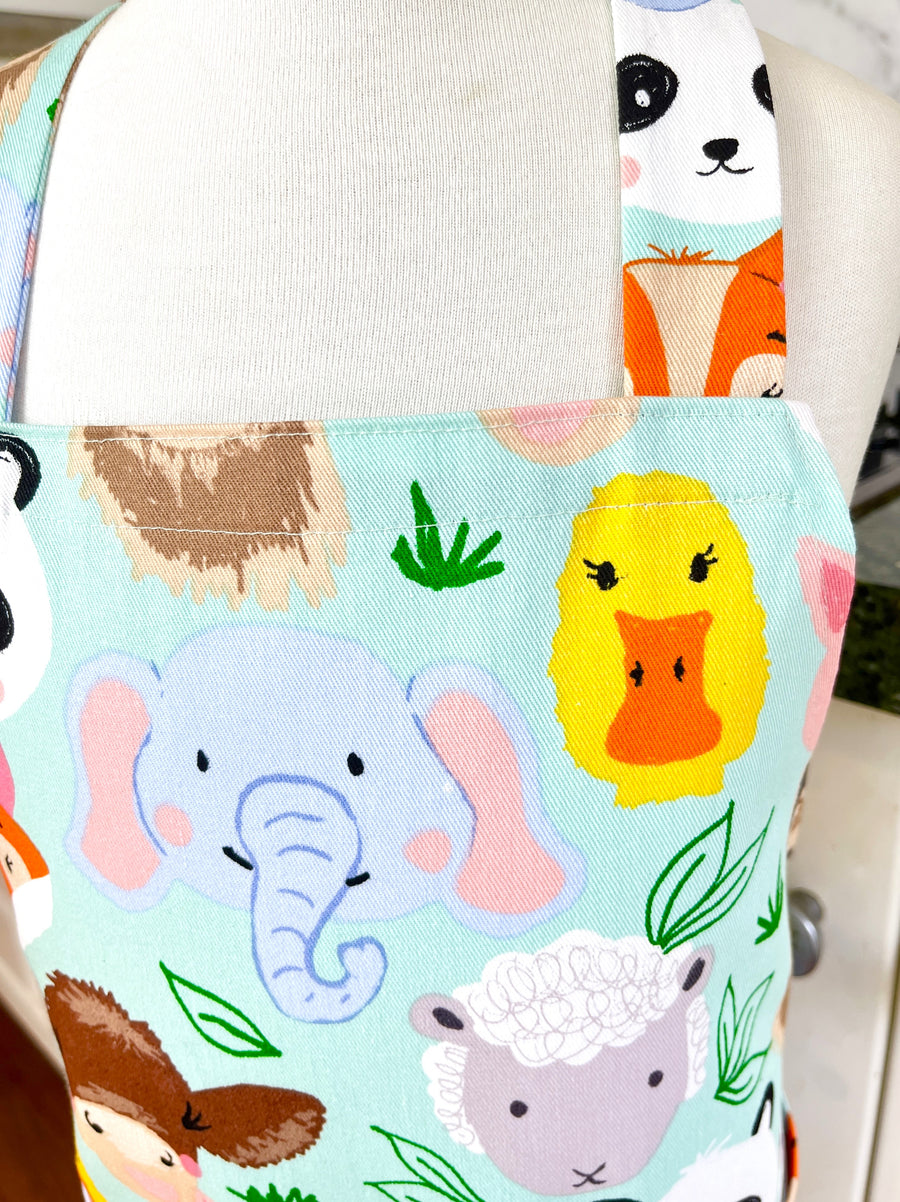 Foxes and Llamas and Pandas, Oh My! Gorgeous Kids' Sized Apron