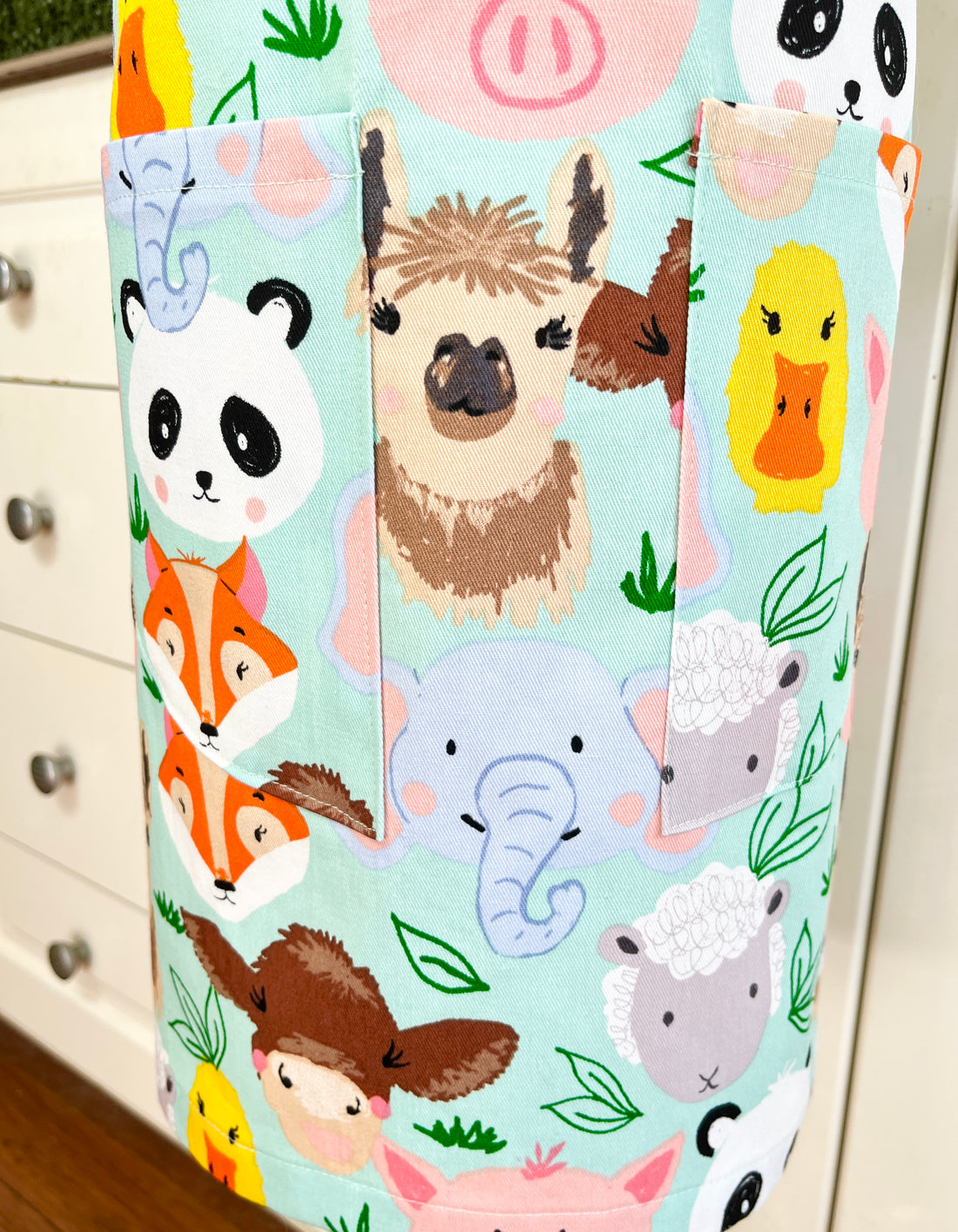 Foxes and Llamas and Pandas, Oh My! Gorgeous Kids' Sized Apron