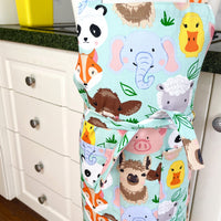 Foxes and Llamas and Pandas, Oh My! Gorgeous Kids' Sized Apron