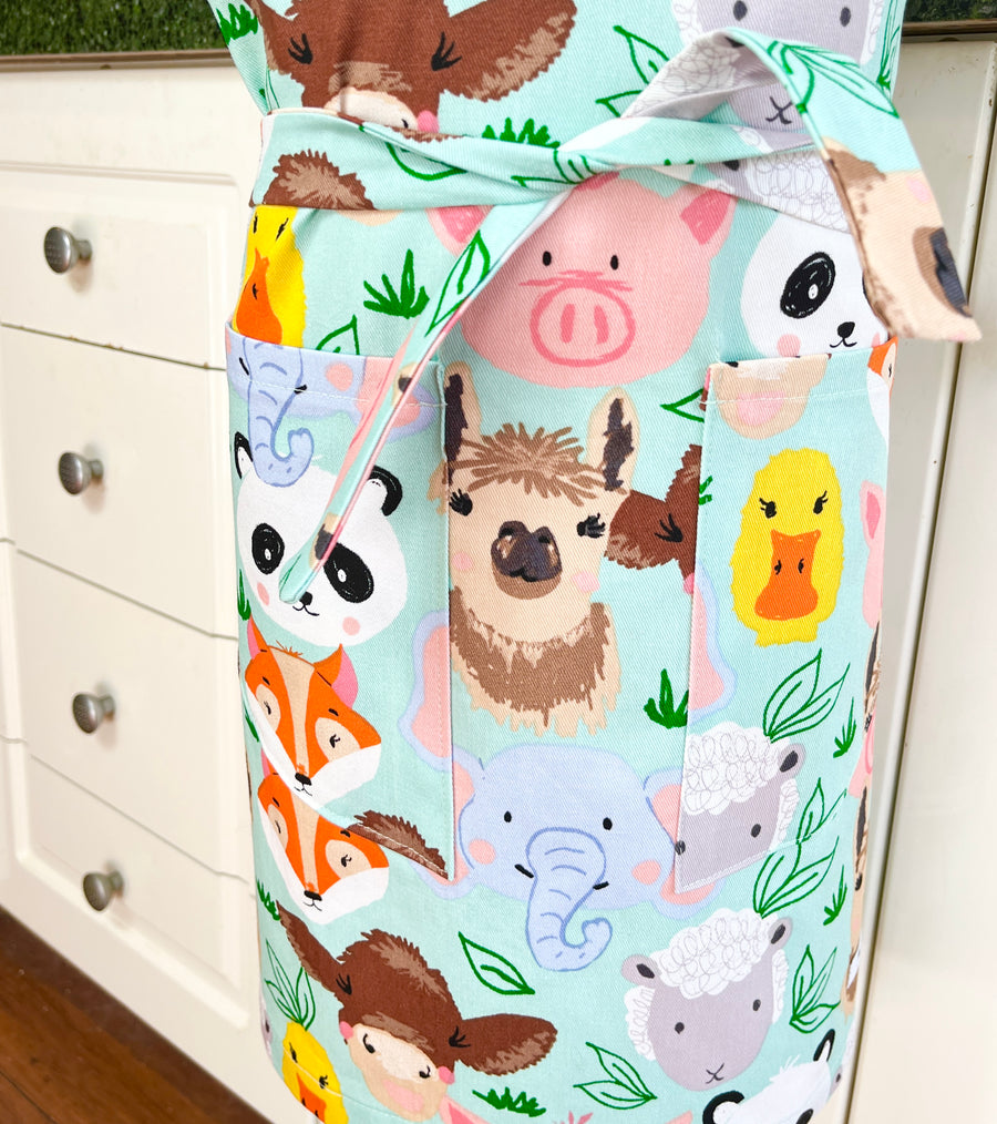 Foxes and Llamas and Pandas, Oh My! Gorgeous Kids' Sized Apron