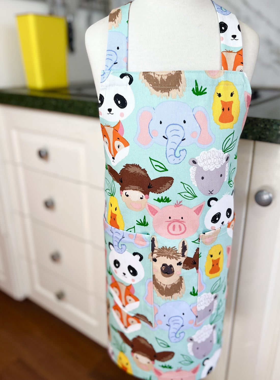 Foxes and Llamas and Pandas, Oh My! Gorgeous Kids' Sized Apron