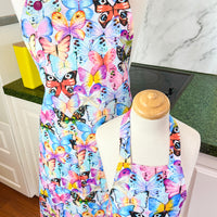Beautiful Butterfly Patterned Teen or Petite Adult Sized Apron